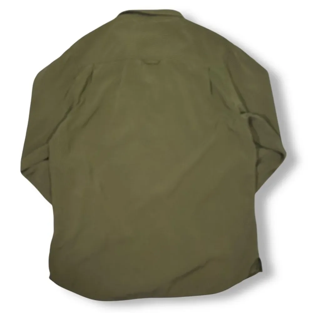 The North Face Distressed Olive Green‎ Button-Down Shirt Long Sleeve Mens Large